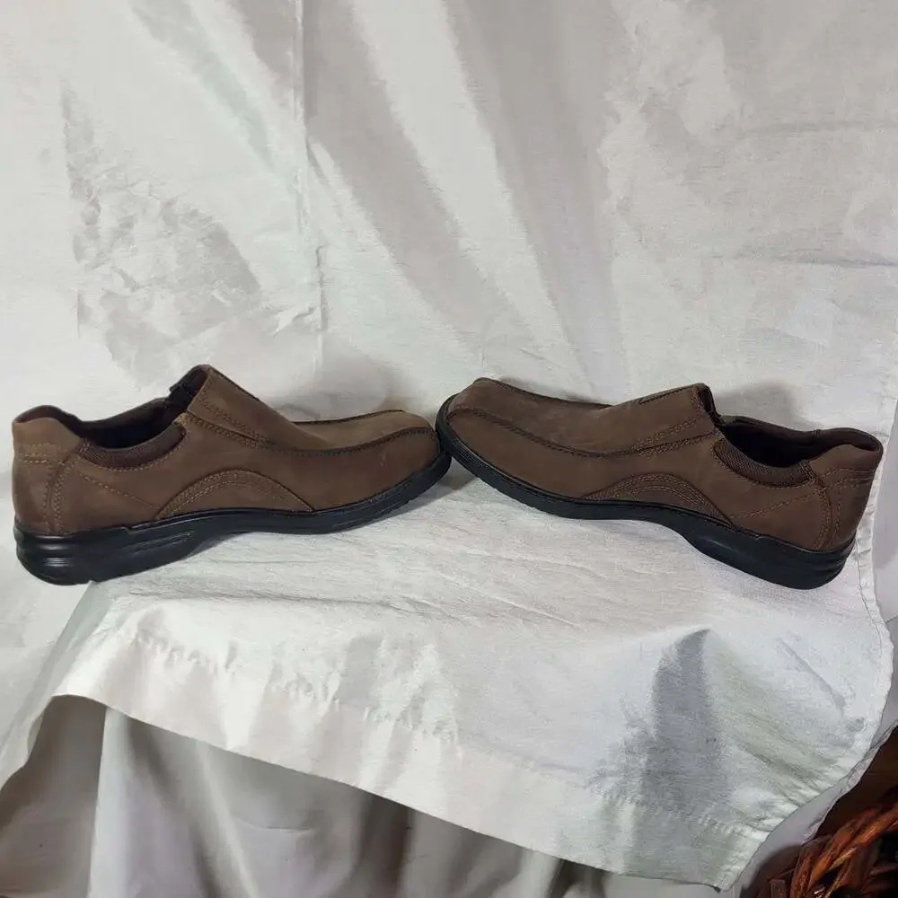 Clarks Gessler Step Brown Leather Slip On Casual Loafers Shoes